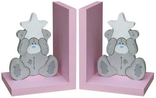 Wooden Tatty Teddy Bookends - Pink