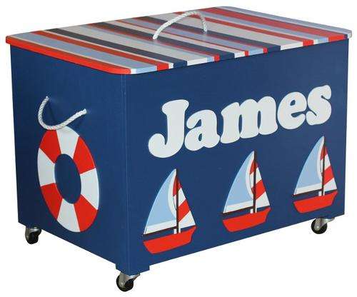 Large Wooden Nautical Toy Box / Personalised