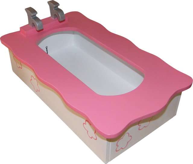 Wooden Barbie Bath / Pink