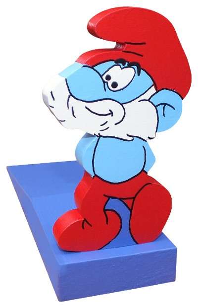 Wooden Papa Smurf Doorstop
