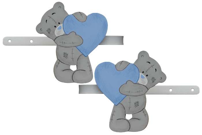 Tatty Teddy Curtain Tiebacks / Blue Heart