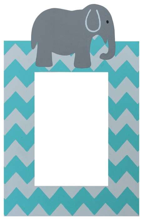 Chevron Elephant Switch Frame / Turquoise