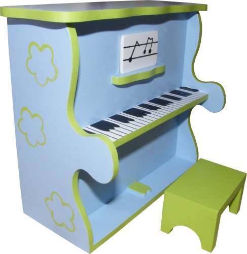 Wooden Lime & Blue Barbie Piano