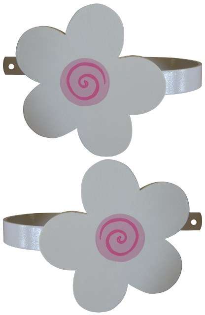 White & Pink Flower Curtain Tiebacks