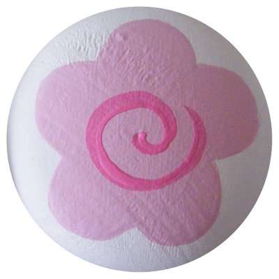 White & Pink Flower Drawer Knob