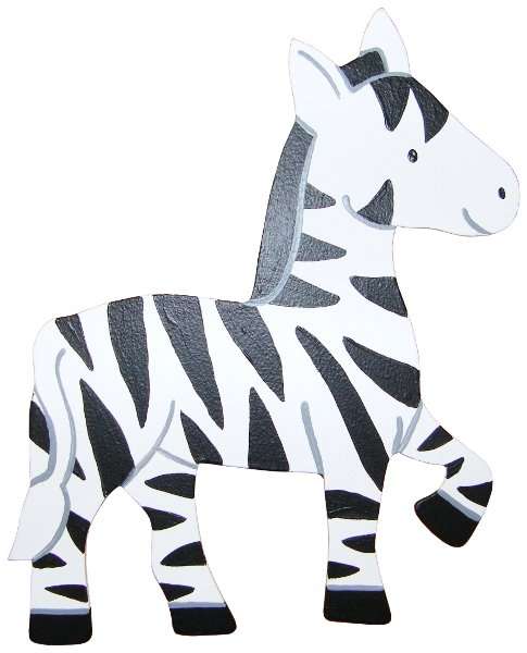 Wooden Zebra Cut-Out