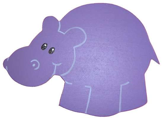 Wooden Hippo Cut-Out