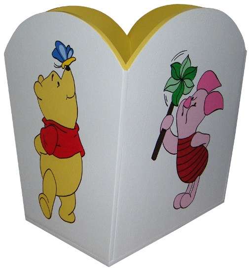 Wooden Winnie the Pooh & Piglet Dustbin