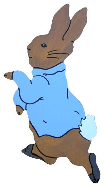 Wooden Peter Rabbit Side View Cut-Out