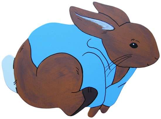 Wooden Peter Rabbit Running Fast Cut-Out