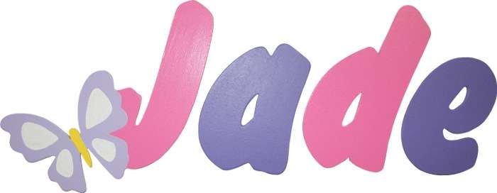 Hot Pink and Purple Butterfly Wooden Alphabet Letters