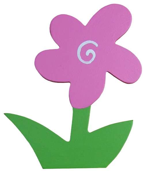 Funky Flower with Leaves Cut-Out / Pink