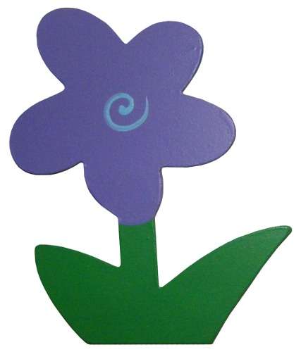 Funky Flower with Leaves Cut-Out / Purple