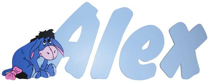 Eeyore Wooden Alphabet Letters / Blue