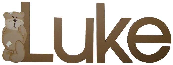 Personalised Wooden Letters - Avian Font with Byron Bear