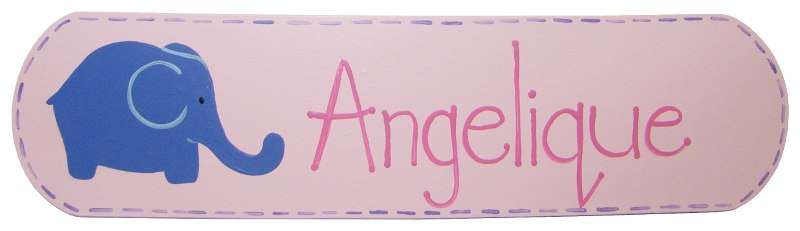 Personalised Name Plaque / Pink Elephant