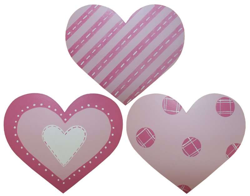 Pink Heart Cut-Out Pack / 3 Pieces