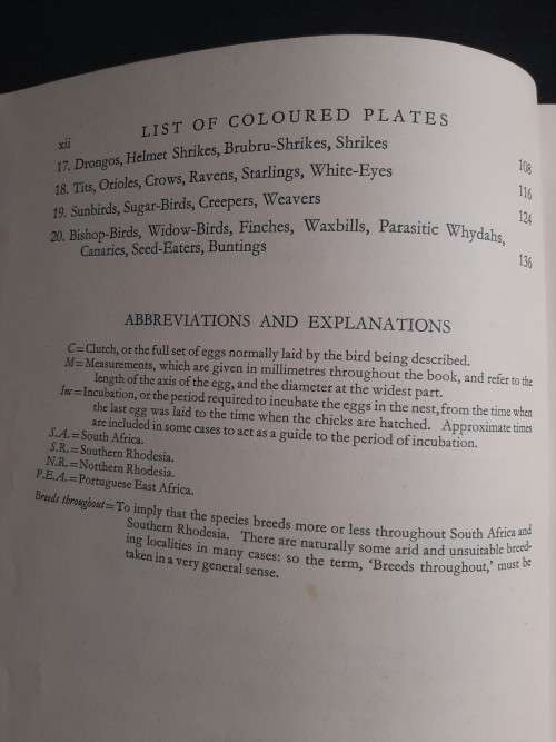 Eggs of Birds Breeding in Southern Africa - Captain Cecil D.Priest