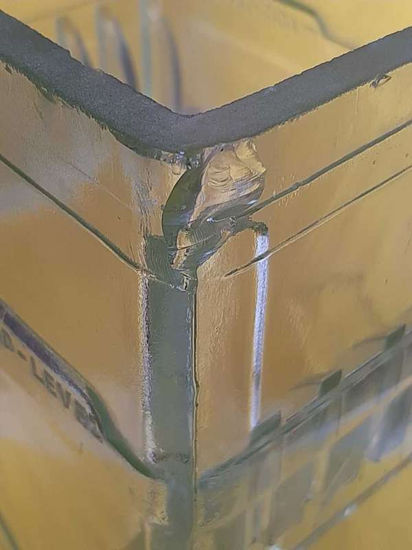 Vintage Glass Battery Case. Highly Unusual- Heavy and Large