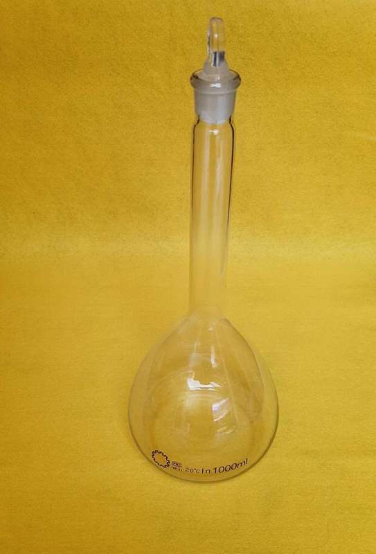 Large Glass Laboratory Flask with Glass Stopper Top