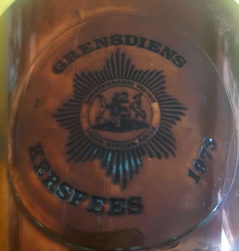 Grensdiens SA Polisie koper beker Kersfees 1973 /Vintage SA Border war SA Police copper jug