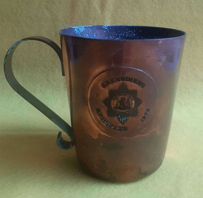 Grensdiens SA Polisie koper beker Kersfees 1973 /Vintage SA Border war SA Police copper jug