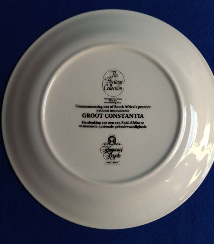 Groot Constantia collectable plate - Heratige Collection -Huguenot Royale Fine China