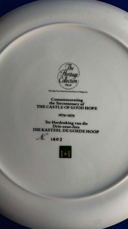 The Castle of Good Hope  collectable plate - Heratige Collection -Huguenote Royale Fine China