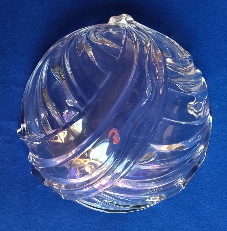 Stunning large glass bowl with pink tinge