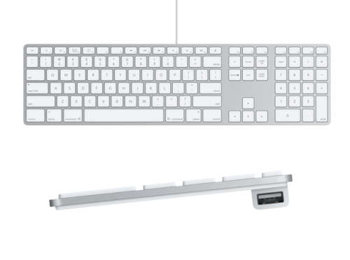 Apple  Ultra Thin USB Keyboard w/2 USB Ports (Aluminum/White) - Good Working Condition