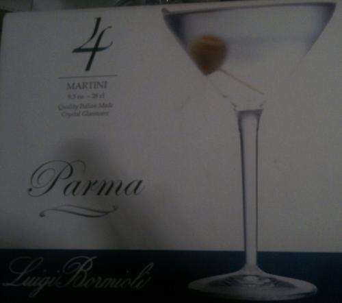 Crystal Martini Glasses (Box of 4)  - LUIGI BORMIOLI  Imported Italian Crystal