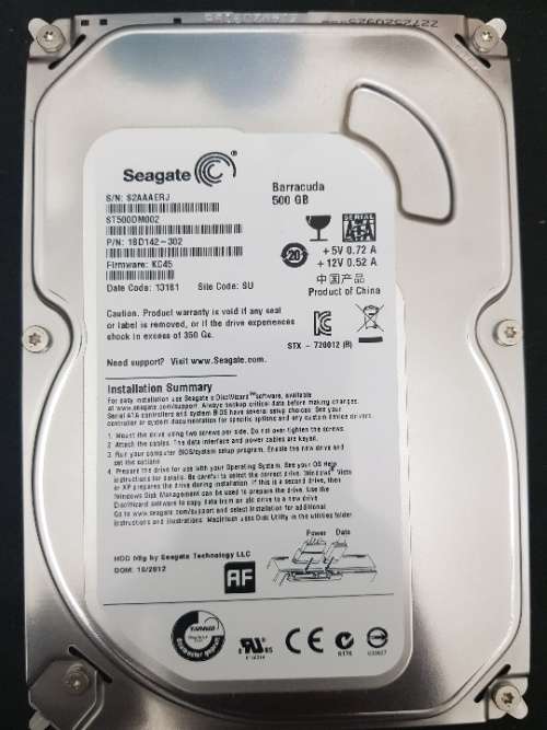 500GB Seagate Barracuda Hard Drive 3.5"