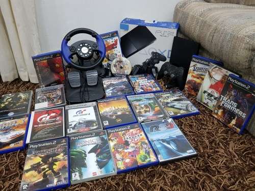 ***MASSIVE*** - PS2 Bundle (20 Games + 3 Controllers + Steering Wheel )