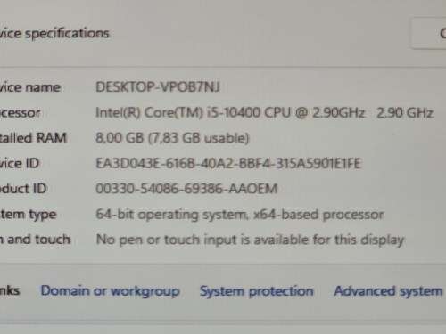 i5 10th gen Tower -8gb - 240gb ssd