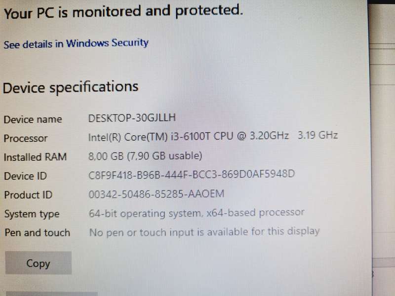 HP All in One PC - i3 6th + 8gb + 1tb