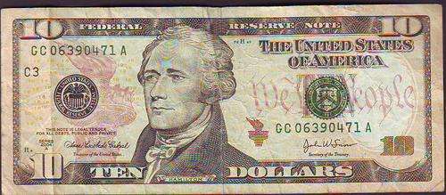 American ten Dollar note
