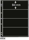 PRINZ PROFIL BLACK STOCKBOOK STAMP PAGES FOUR DIVISION 64MM PER 5 PAGES 8004