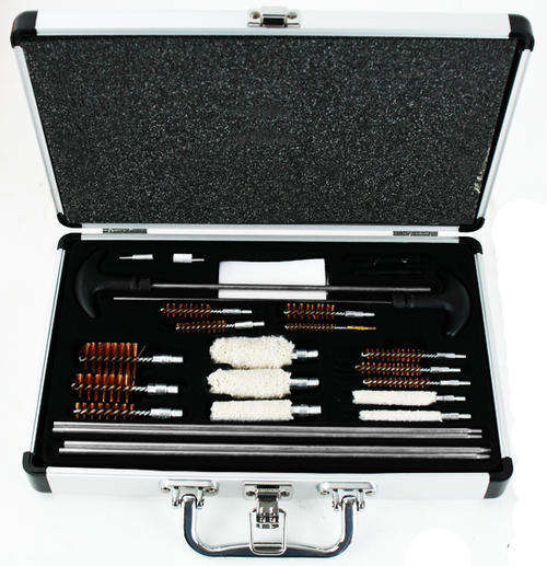De Luxe UNIVERSAL firearm  Cleaning Kit In Aluminium Casing Suitcase