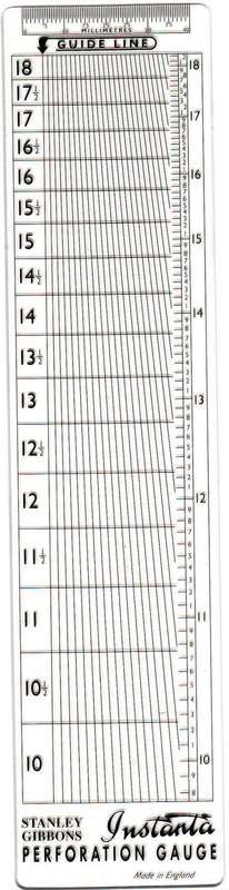 STANLEY GIBBONS STAMPS PERFORATION GUAGE sg2634