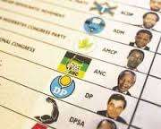 1994 R.S.A. official National ballot paper, WITH NO IFP sticker