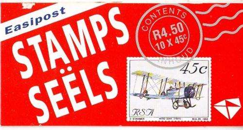 RSA AVIATION BOOKLET TELKOM LOGO RHINO STAMP STATION 2   4  SCARCE