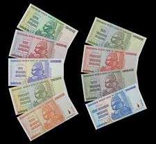 ZIMBABWE UNCIRCULATED  Billion and Trillion Dollar set of 9 notes
