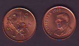 REPUBLIC OF SUID AFRICA 1968 AFRIKAANS 1C UNC