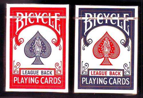 BICYCLE LEAGUE BACK " Original  Genuine " PLAYING CARDS PER RED & BLUE PAIR