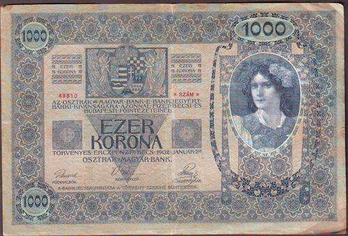 OOSTERIA  MAGYAR-BANK TAUSEND KRONEN 2ND JANUARY 1902