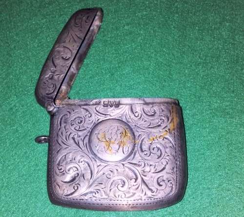 ANTIQUE SILVER "VESTA "MATCH BOX HOLDER This gorgeous filigree patterned  match safe or 'Vesta' case