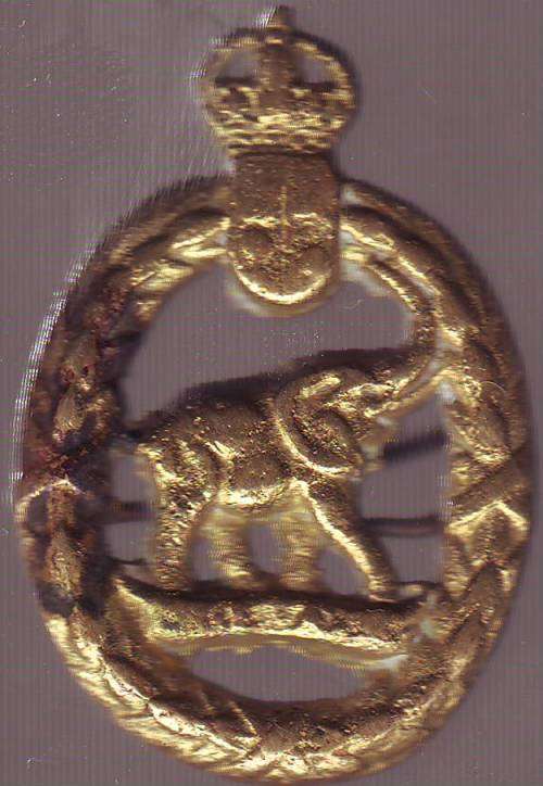 South African Native Military Corps (NEAS) 1940-1950 - collar badge, Facing Right - bronze,split pin