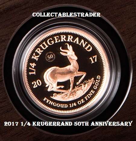 2017 Proof Krugerrand Fractional 4 Coin Set - 1/4oz,1/10th,1/20th, 1/50th 22ct Gold 50th Anniversary