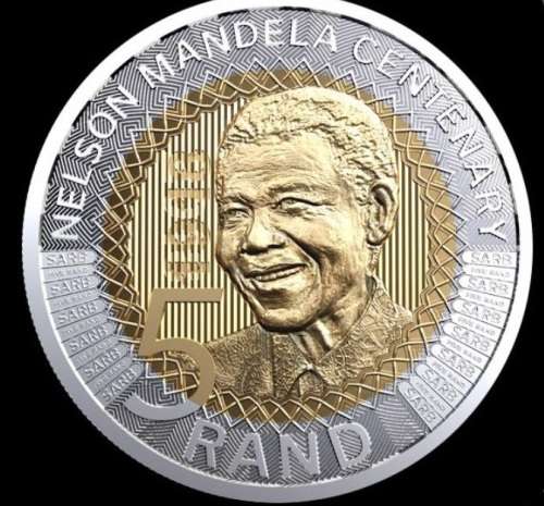 2018 NELSON MANDELA R5-00 Hologramed Security Coin in a capsule