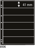 PRINZ PROFIL BLACK STOCKBOOK STAMP PAGES SIX DIVISION PER 5 PAGES 8006 - 41MM STRIP